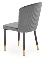 poťah: látka VELVET sivá/kov s povrchovou úpravou - čierna/zlatá, stolička K-446 - ilustračný obrázok