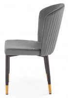 poťah: látka VELVET sivá/kov s povrchovou úpravou - čierna/zlatá, stolička K-446 - ilustračný obrázok