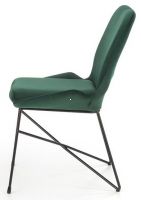 poťah: látka VELVET tmavá zelená/kov s povrchovou úpravou - čierna, stolička K-454 - ilustračný obrázok