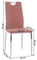 poah: ltka VELVET ruov/nohy: kov - chrm, stolika OLIVA NEW, rozmery - ilustran obrzok