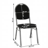 Konferenn stolika stohovaten JEFF 3 NEW - rozmery, poah: ltka ierna/kov - siv, ilustran obrzok