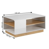 konferen�n� stol�k CITY, farba: biela/dub grandson/biely lesk