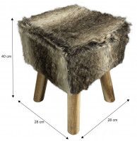 taburetka NAFULA - rozmery, poah: kouina hned / drevo, ilustran obrzok