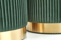 poťah: látka VELVET tmavá zelená/kov s povrchovou úpravou - zlatá, taburetka MONTY - ilustračný obrázok