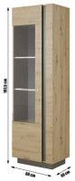 vitrna CITY 60 - rozmery, farba: dub artisan/siv grafit