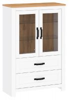 Vitrna K LANZETTE, farba: biela alba/dub craft zlat