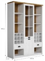 Vitrna W2D2S PROVANCE - rozmery, farba: sosna andersen