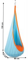 Kreslo zvesn SIESTA TYP 1 -rozmery, poah: ltka modr/ltka oranov, ilustran obrzok