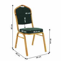 konferenn stolika ZINA 3 NEW - rozmery, poah: ltka zelena vzor./kov - zlat matn, ilustran obrzok