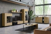 Obvacia stena LUCAS zostava 1, farba: dub artisan/ierna mat., 